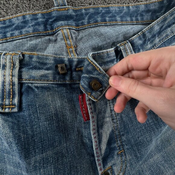 Dsquared 2 Made In Italy Blue Denim Jeans Men Size 52 Designer Button Fly Logo - Picture 10 of 16